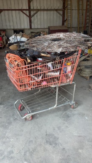 Rolling Basket w/ Assorted Crane Parts