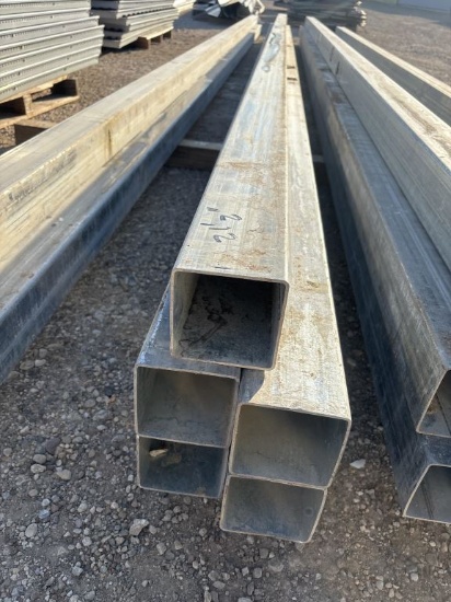 5pc 4"x4”x21’2” Galvanized Square Tubing