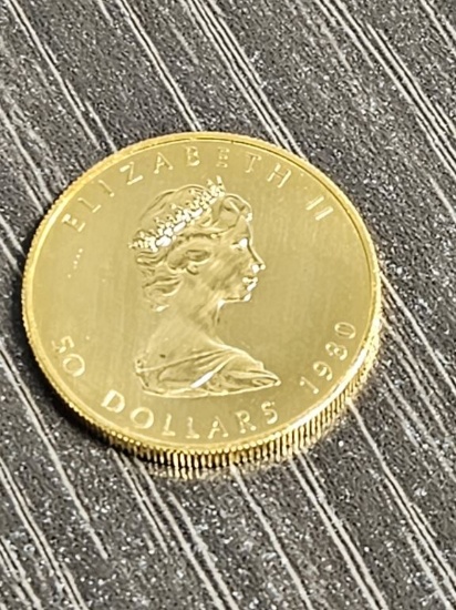 1980 Canadian Maple Leaf 1oz Gold Coin