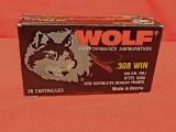 20rds Wolf 308Win 150gr FMJ Steel