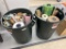 Lot of 2 Trash Bins of Assorted Wrapping Paper
