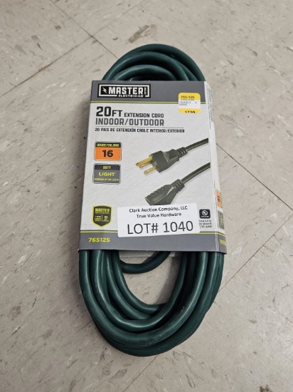 Lot of 5 NEW Master Mech 20' 16ga Extension Cords