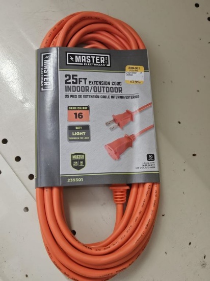 Lot of 5 NEW Master Mech 25' 16ga Extension Cords