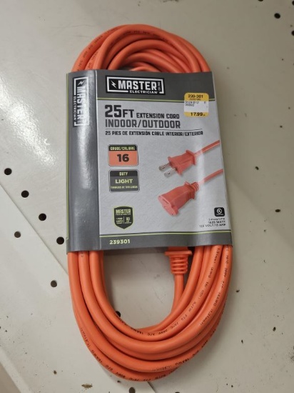 Lot of 5 NEW Master Mech 25' 16ga Extension Cords