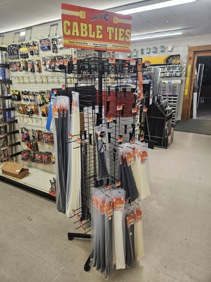 Lot of NEW Assorted Zip Ties with Display