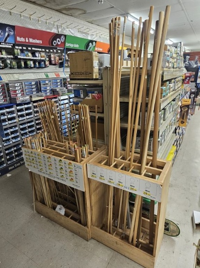 Lot of NEW Wood Dowels and Posts with Display