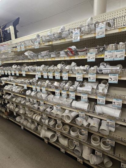 Sections of NEW Assorted Plumbing PVC Fittings
