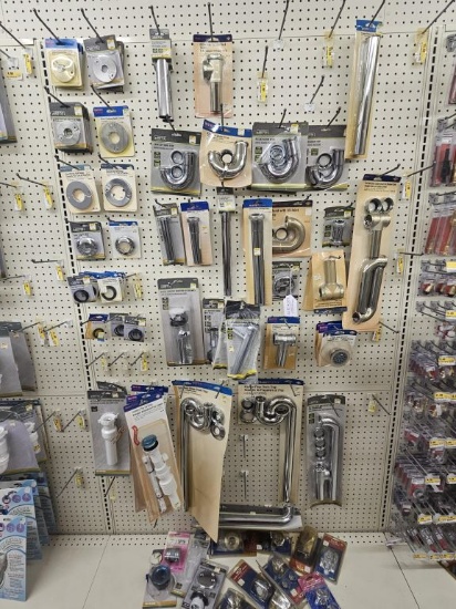 Section of NEW Assorted Faucet/Sink/Tub Parts
