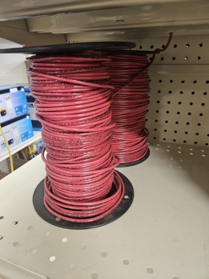 Lot of 2 Used RED Spools of 10ga Copper Wire
