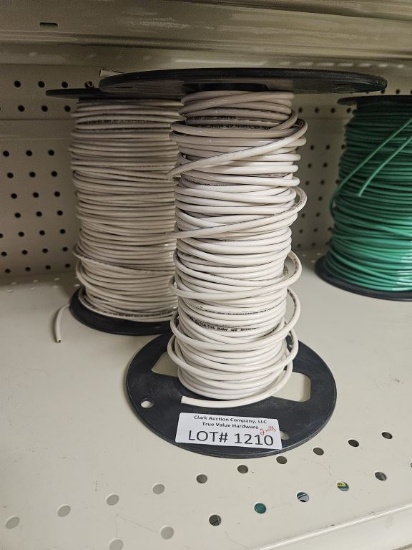 (2) Used Spools of White 10 Strand Copper Wire