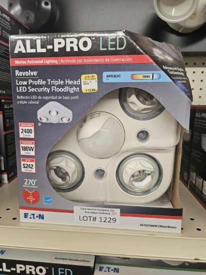 (2)NEW All-Pro LED Revolve Tri Security Floodlight