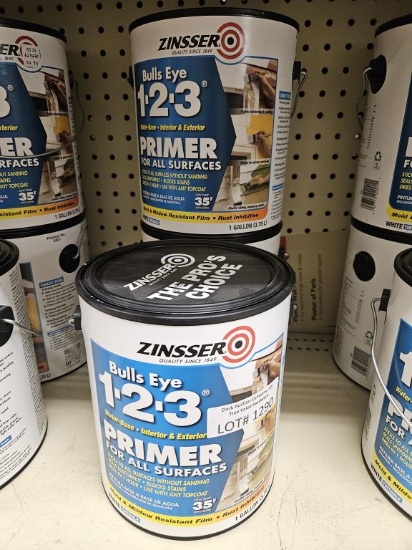 Lot of 3 NEW 1 Gallon Zinsser Bullseye Primer
