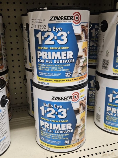 Lot of 4 NEW 1 Gallon Zinsser Bullseye Primer