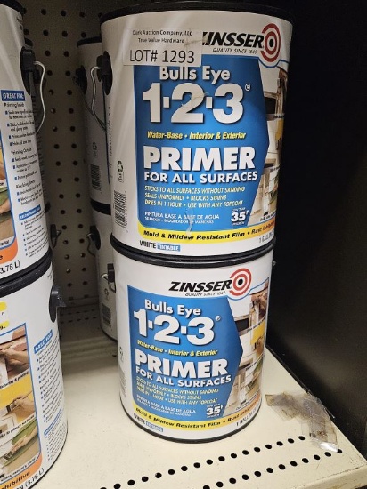 Lot of 4 NEW 1 Gallon Zinsser Bullseye Primer