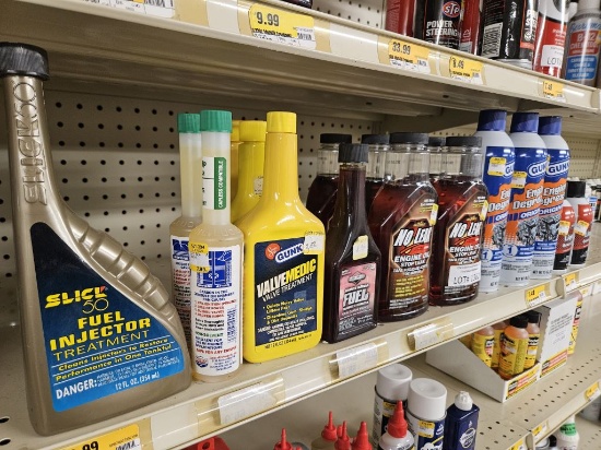 Shelf Lot of NEW Assorted Fluids