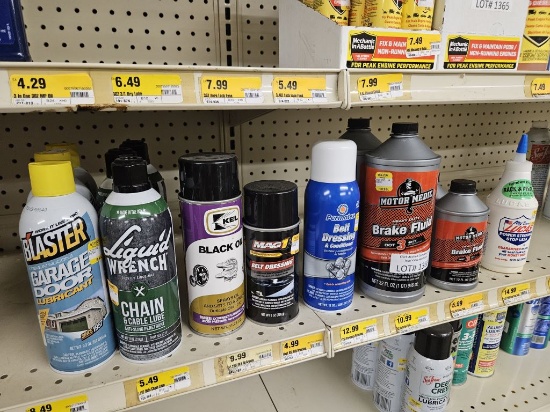 Shelf Lot of NEW Assorted Fluids