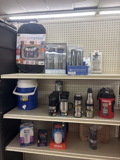 Shelf Lot of NEW Assorted Outdoor Supplies