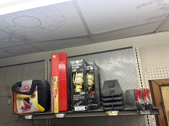 Shelf Lot of NEW Emergency Roadside Items
