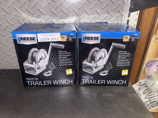 Lot of 2 NEW Reese 1500lb Trailer Winches
