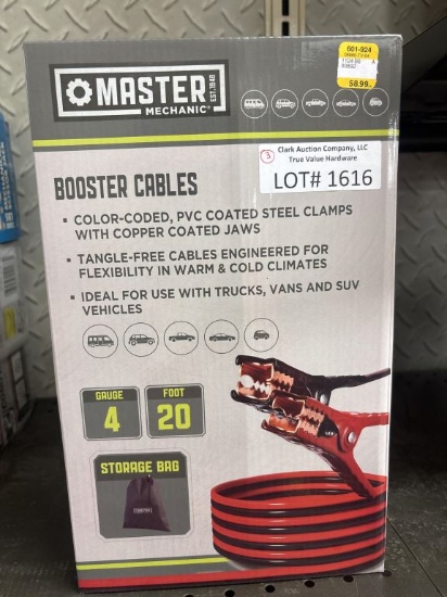NEW Master Mechanic 4ga 20' Booster Cables