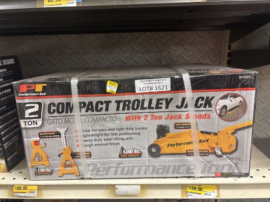 NEW Performance Tool 2 Ton Compact Trolley Jack