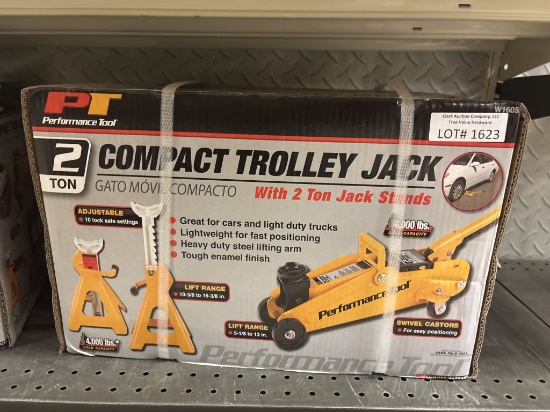 NEW Performance Tool 2 Ton Compact Trolley Jack