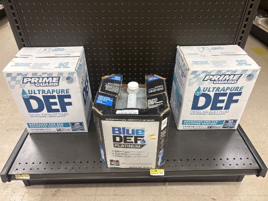 Shelf Lot of NEW Assorted DEF Diesel Fluid