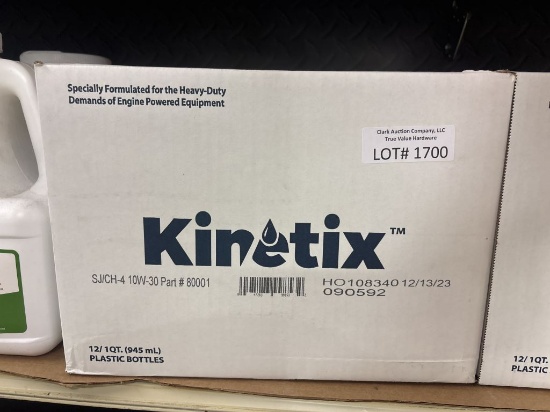 NEW Case of 12-1qt Bottles of Kinetix 10W-30 Oil
