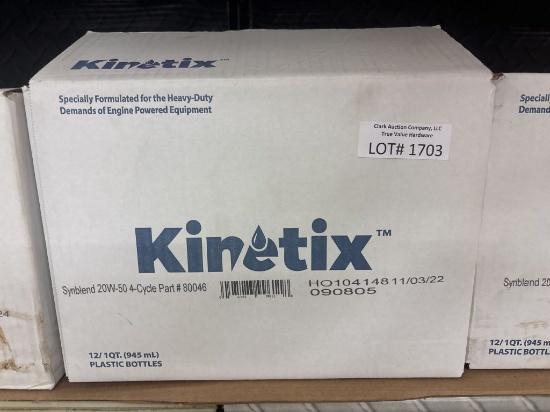 NEW Case of 12-1qt Bottles of Kinetix 20W-50 Oil