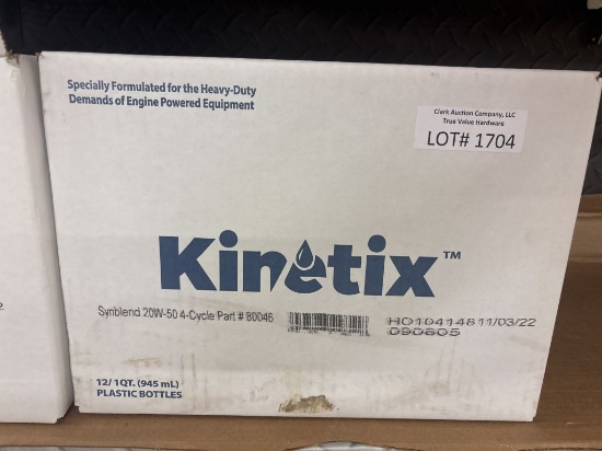 NEW Case of 12-1qt Bottles of Kinetix 20W-50 Oil