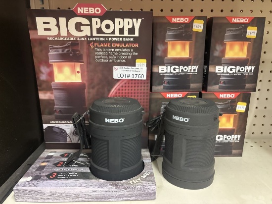NEW 8pc Nebo Big Poppy 4-1 Lantern+Power Bank