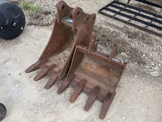 Lot of 2 Mini Excavator Buckets