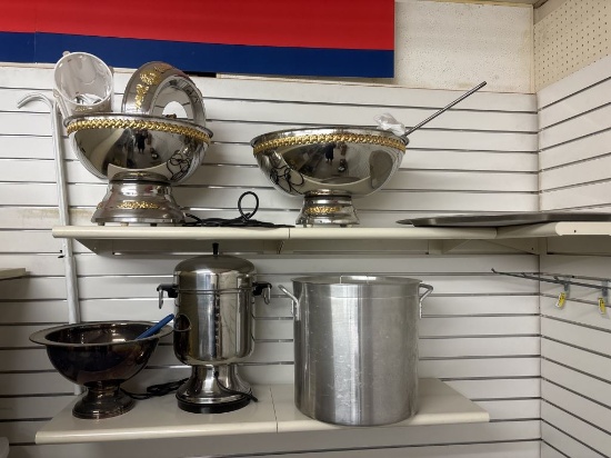 Lot of Stainless Food Holders & Candle Holders