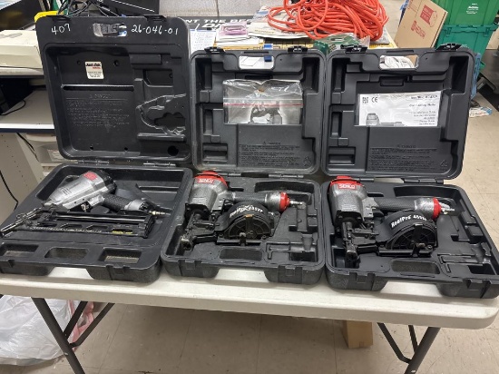 (3)Senco Pneumatic Roofing Nailers