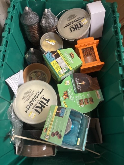 Box Lot of NEW Tiki Torch Items and Accessories