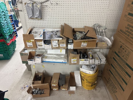Shelf Lot of Assorted Barn Door Parts/Hardware
