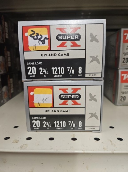 250rds Winchester Super-X 20ga Upland Game