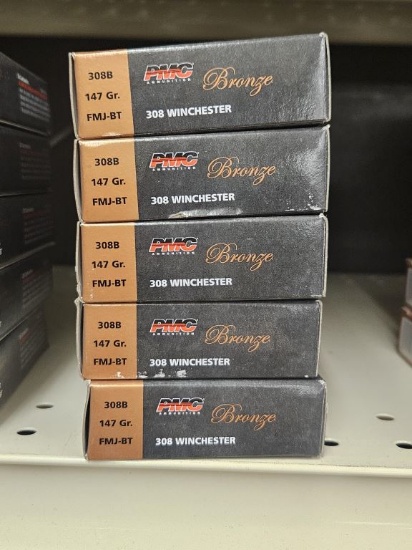 100rds PMC Bronze 308Win 147gr FMJ-BT