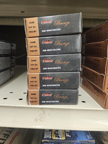 100rds PMC Bronze 308Win 147gr FMJ-BT