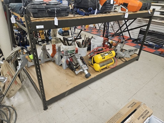 Lot of 2 Metal Shelving Units with Boards