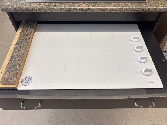 Whirlpool White Glass Stovetop