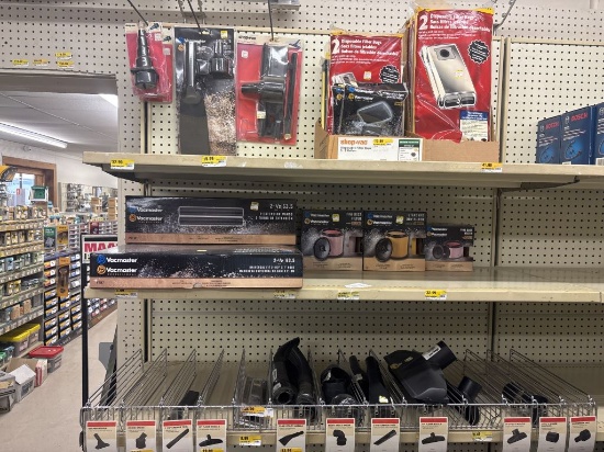 Shelf Lot of Assorted Shop Vac Tools, Filters and