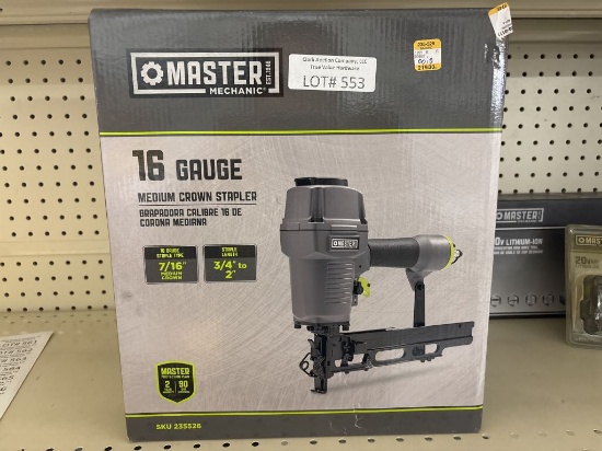 NEW Master Mechanic Pneumatic Medium Crown Stapler