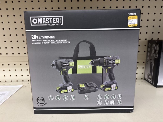 NEW Master Mechanic 20V Drill + Impact Driver Kit