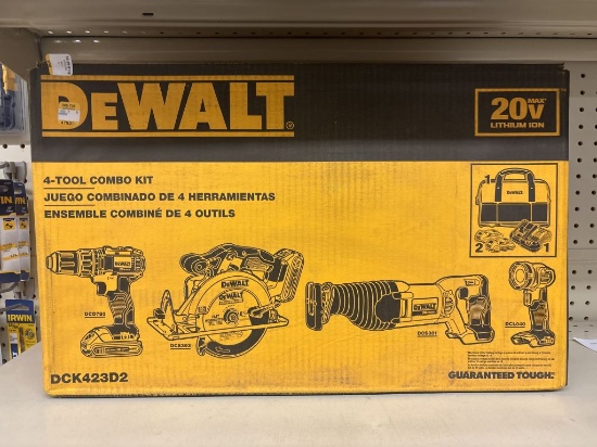NEW Dewalt 20V MAX Cordless 4 Tool Combo Kit