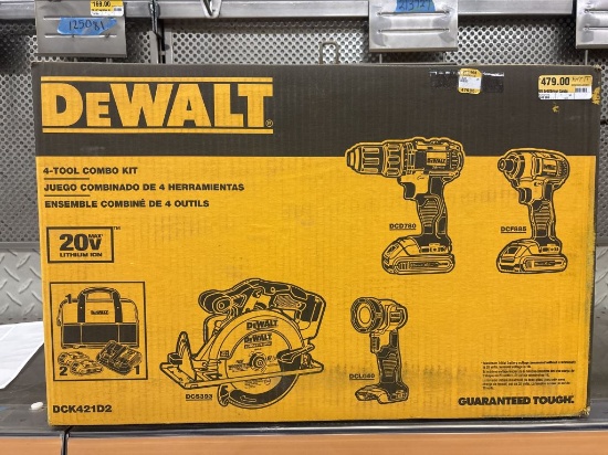 NEW Dewalt 20V MAX Cordless 4 Tool Combo Kit