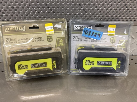 NEW Master Mechanic 2pk 20V Lithium Ion Battery
