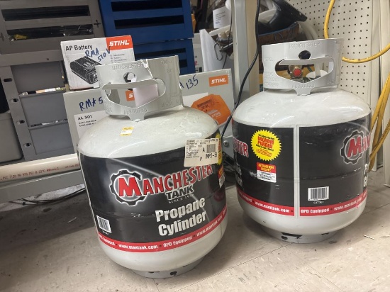 Lot of 2 NEW Manchester 20# Propane Cylinders