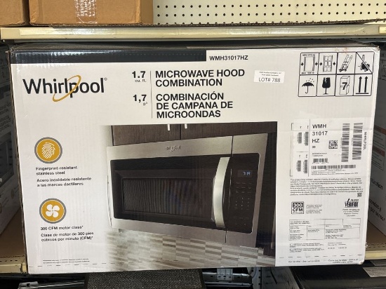 NEW Whirlpool 1.7cf SS Microwave Hood Combination