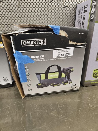 NEW Master Mechanic 20V Lithium Impact Driver Kit
